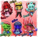 absurd_res addy_(morbidlycutecrunch) animal_humanoid benni_(morbidlycutecrunch) blue_body chibi chiyo_(morbidlycutecrunch) clothing dress female goo_creature goo_humanoid green_body group hat headgear headwear hi_res humanoid hybrid ichika_(morbidlycutecrunch) lagomorph lagomorph_humanoid leporid_humanoid mammal mammal_humanoid morbidlycutecrunch pink_body purple_body rabbit_humanoid red_body rena_(morbidlycutecrunch) shizu_(morbidlycutecrunch) white_clothing white_dress yellow_body