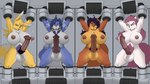 absurd_res animal_genitalia animal_penis anthro areola arms_above_head arms_tied balls bandai_namco bdsm big_balls big_breasts big_nipples big_penis black_eyes black_nose blue_body blue_fur blue_hair bodily_fluids bound bound_to_object breasts bucky_o'hare_(series) canid canine carmelita_fox dadoradefit digimon digimon_(species) digital_drawing_(artwork) digital_media_(artwork) equine_genitalia equine_penis felid feline fox fur furry_balls genitals group hair heart_symbol herm hi_res huge_breasts huge_penis hybrid_genitalia hybrid_penis intersex jenny_(bucky_o'hare) knot krystal_(star_fox) legs_tied love machine mammal nintendo nipples orange_body orange_fur penile_spines penis pink_areola pink_hair pink_nipples pubes purple_hair renamon sex sly_cooper_(series) sony_corporation sony_interactive_entertainment star_fox sucker_punch_productions teeth white_body white_eyes white_fur yellow_body yellow_fur