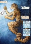 absurd_res akatan_art anthro bed big_tail clenching_sheets clothed clothing dialogue electronics english_text felid furniture hi_res leopard lying male mammal on_side pantherine phone profanity rejection sad solo tail tan_body text texting underwear underwear_only