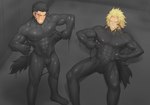 2018 abs anthro arc_system_works biceps black_hair blonde_hair bodysuit bound canid canine canis character_request claws clothing domestic_dog duo encasement erection forced forced_transformation glistening glistening_bodysuit glistening_clothing glistening_skinsuit goo_string goo_transformation guilty_gear hair hi_res human human_to_anthro hunterkay leo_whitefang lying male male/male mammal mid_transformation muscular muscular_male on_back pecs scar skinsuit species_transformation standing takeover tight_clothing transformation tugging_clothing