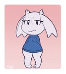 cave_story clothed clothing el_senor_erizo eyelashes female fur hi_res lagomorph looking_at_viewer mammal mimiga pear-shaped_figure scar simple_background solo sue_sakamoto sweater topwear white_body white_fur wide_hips