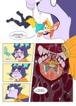 absurd_res anthro anthro_pred battle_principal_yuumi begging_for_mercy braixen canid canine cheesecakebunno comic dialogue digital_media_(artwork) felid feline forced generation_6_pokemon hi_res kanathebraixen league_of_legends macro mammal mawplay micro mouse mouth_shot murid murine nintendo open_mouth pokemon pokemon_(species) riot_games rodent tencent unwilling_prey vore yuumi_(lol)