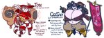 2017 anthro banner bard big_breasts boots breasts bulge canid canid_demon canine canis ceejay cerberus cleavage clothed clothing curvy_figure demon detailed_bulge domestic_cat domestic_dog duo english_text european_mythology eyewear felid feline felis footwear gas_mask glasses greek_mythology gynomorph hat headgear headwear hellhound high_heeled_boots high_heels huge_breasts husky hybrid hyper hyper_breasts intersex jinti lute magic male mammal mask multi_head multi_limb musical_instrument mustelid mythological_canine mythological_creature mythology nordic_sled_dog otter plucked_string_instrument red_clothing red_hat red_headwear shoes speaker spitz string_instrument text tobiwanz torn_clothing wide_hips