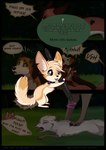 angry bite canid canine canis chibi comic dialogue domestic_dog english_text female fennec_fox feral fox group hi_res kishu male male/female mammal notched_ear red_fox ruki_(rukifox) rukifox speech_bubble tekai text true_fox