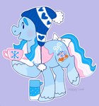 2021 accessory artist_name blue_body blue_clothing blue_eyebrows blue_fur blue_hat blue_headwear blue_hooves blue_mane blue_tail blue_toque blush bow_ribbon clothing colored container cup cutie_mark digital_drawing_(artwork) digital_media_(artwork) dot_eyes earth_pony english_description equid equine eyebrows feathering female female_feral feral fur furgonomics greengrizz hasbro hat headgear headwear hi_res holding_container holding_cup holding_mug holding_object hooves horse long_mane long_tail looking_back mammal mane marshmellow_coco_(mlp) mlp_g3 mug multicolored_body multicolored_fur multicolored_mane multicolored_tail my_little_pony open_mouth open_smile outline pink_mane pink_tail pony pre-g4 purple_background quadruped ribbons side_view simple_background smile solo story story_in_description tail tail_accessory tail_bow tail_ribbon thermos toque two_tone_body two_tone_fur unguligrade wavy_mane wavy_tail white_bow white_mane white_outline white_tail