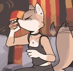 Rating: s
ID: 4593891
Date: 2024-02-11 22:20:54 -0500
Status: active
Score: 64
2024 alcohol anthro beverage biped black_nose blush blush_lines bottomwear brown_body brown_fur canid canine cheek_tuft chest_tuft choker chugging claws clothed clothing container cup dipstick_tail drinking ear_piercing ear_stud eyes_closed facial_tuft female finger_claws fox fuel_(artist) fur gloves_(marking) head_tuft jewelry mammal markings motion_blur motion_lines necklace pants piercing shirt sitting solo swift_fox tail tail_markings tail_motion tailwag tank_top taylor_(fuel) taylor_swift topwear true_fox tuft white_body white_fur post #4593891