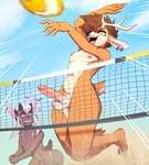 Rating: e
ID: 4807343
Date: 2024-05-25 21:01:26 -0400
Status: active
Score: 185
action_pose anthro antlers ball balls bikini bikini_bottom bikini_bulge bikini_top black_nose blush bovid brown_body brown_fur bulge caprine clothed clothing crossdressing day deer drawpanther duo ear_piercing ear_ring erection eyebrow_piercing facial_piercing fur genitals goat green_eyes hair heart_symbol hi_res horn humanoid_genitalia humanoid_penis male mammal motion_lines net nude outside penis piercing playing_sport plexel pose ring_piercing rowan_(drawpanther) short_tail skimpy_bikini sky smile sport string_bikini sun swimwear tail triangle_bikini two-piece_swimsuit volleyball_(ball) volleyball_net white_hair post #4807343