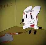 absurd_res aftermath animate_inanimate battle_for_dream_island blood blood_splatter blood_stain blood_writing bodily_fluids female gore hi_res knife liminal_spaces not_furry_focus pillow_(bfdi) scar self-harm self-harm_scars solo stick_limbs suicidal-kitten the_backrooms y/n yandere