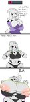 absurd_res anthro armwear asriel_dreemurr_(god_form) big_breasts biped black_eyes boss_monster_(undertale) bovid bra breast_expansion breasts caprine clothing comic crossgender elbow_gloves english_text expansion female floppy_ears gloves growth handwear heart_symbol hi_res horn huge_breasts hyper hyper_breasts lingerie looking_at_viewer mammal markings mtf_crossgender navel nipples panties profanity robertge solo teeth text undertale undertale_(series) underwear