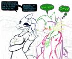 anthro bea_santello cigarette clothed clothing crocodilian crossover dialogue dragon duo embarrassed english_text female friendship_is_magic frist44 hasbro hi_res my_little_pony mythological_creature mythological_scalie mythology night_in_the_woods reptile scalie smoking spike_(mlp) tail text wings