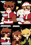 2023 3_panel_comic 4_fingers >_< adult_(lore) alpha_channel anthro asian_clothing barefoot big_ears big_eyes blue_text blush blush_stickers bodily_fluids brown_body brown_ears brown_fur brown_lines brown_tail_tip canid canine character_description_in_description child christmas christmas_clothing clothed clothing coffeeco color_coded_text comic conditional_dnp dialogue digital_drawing_(artwork) digital_media_(artwork) dipstick_tail east_asian_clothing english_text eye_contact eyes_closed facial_markings father_(lore) featureless_feet featureless_hands feet fingers flat_colors fox fully_clothed fur gloves_(marking) green_clothing green_eyes green_kimono green_sclera green_text group hair half_naked hand_on_shoulder head_markings hi_res holidays humanoid_hands imminent_sex japanese_clothing kimono lagomorph laichi leporid looking_at_another male mammal markings mask_(marking) multicolored_body multicolored_fur naughty_face on_lap parent_(lore) pink_inner_ear pink_sclera pompo rabbit raccoon_dog raised_tail red_eyes round_head sad short_hair simple_background sitting_on_lap slightly_chubby slightly_chubby_male smile sobbing sweat sweatdrop tail tail_markings tan_body tan_fur tan_inner_ear tanuki tears text toony topless translated transparent_background trio white_inner_ear yellow_body yellow_fur young young_anthro