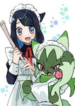 Rating: s
ID: 5575963
Date: 2025-05-16 04:40:40 -0400
Status: active
Score: 22
2025 ambiguous_gender anthro black_hair blue_eyes blush blush_lines bodily_fluids claws cleaning_tool clothing duo fangs felid feline female floragato fur generation_9_pokemon green_body green_fur hair hi_res holding_object human krmmap liko_(pokemon) looking_at_viewer maid_apron maid_hat maid_headdress maid_uniform mammal nintendo one_eye_half-closed open_mouth pink_eyes pokemon pokemon_(species) simple_background sweat tail teeth uniform watermark post #5575963