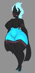 2024 areola belly big_breasts black_body black_clothing black_legwear black_thigh_boots black_thigh_highs blue_body blush blush_stickers boots bottomless breasts clothed clothing curvy_female curvy_figure dewwydarts digital_extremes ember_(warframe) ember_heirloom_(warframe) featureless_crotch female fire flaming_hair footwear hi_res high_heeled_boots high_heels humanoid legwear multicolored_body nipples pseudo_hair shoes simple_background solo tencent thick_thighs thigh_boots thigh_highs third-party_edit two_tone_body warframe warframe_(species) wide_hips