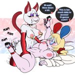 1:1 animal_crossing animal_humanoid anthro anthro_on_anthro anthro_penetrated anthro_penetrating anthro_penetrating_anthro areola big_breasts blonde_hair blush bodily_fluids breasts clothing dialogue dildo dildo_in_pussy dildo_insertion domestic_cat double_dildo drooling english_text felid feline felis female female/female female_penetrated female_penetrating female_penetrating_female footwear genitals hair hi_res high_heels humanoid linked_nipples looking_pleasured lying mammal mouse murid murine nintendo nipple_piercing nipples olivia_(animal_crossing) on_back penetration petri_(animal_crossing) piercing platform_footwear platform_heels predator/prey pussy raccoon_sama rodent saliva sex sex_toy sex_toy_in_pussy sex_toy_insertion shoes sound_effects spread_legs spreading text toying_partner vaginal vaginal_penetration