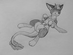 4:3 black_and_white clean_diaper clothed clothing diaper dragon fur furred_dragon furred_scalie kelpyderg looking_at_viewer male monochrome mythological_creature mythological_scalie mythology neon_(character) paws raised_paw scalie scarf sketch solo tail topless wearing_diaper