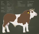 2023 anatomically_correct anatomically_correct_balls anatomically_correct_genitalia animal_genitalia balls bovid bovine bovine_balls bovine_genitalia cattle cloven_hooves digital_drawing_(artwork) digital_media_(artwork) ear_piercing ear_tag feral fully_sheathed fur genitals green_eyes hi_res hooves horn information_list looking_away male mammal model_sheet multicolored_body nervous nude piercing quadruped reinderworld sheath signature simple_background solo swiss_'simmental'_fleckvieh tail text unguligrade