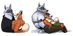 anthro anthrofied arms_tied bdsm blush bondage bottomwear bound bound_together canid canine canis cloak cloth_gag clothed clothing crossover death_(puss_in_boots) dreamworks duo facial_markings fink_(the_wild_robot) floppy_ears fox fur fuzzy gag gagged grey_body grey_fur half-closed_eyes hands_behind_back head_markings heart_symbol hi_res leaning leaning_backward leaning_on_another legs_tied looking_at_another male male/male mammal markings mask_(marking) multiple_images narrowed_eyes nipples nose_to_nose on_chest on_lap on_top open_mouth orange_body orange_fur pants pecs poncho puss_in_boots_(franchise) red_eyes restrained restrained_arms restrained_legs restraints rope rope_bondage scootscahoots shorts simple_background size_difference smile teeth the_wild_robot topless whiskers white_background wolf yellow_eyes