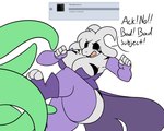 2017 anthro ask_blog asriel_dreemurr_(god_form) big_breasts biped boss_monster_(undertale) bovid breasts caprine clothing crossgender english_text female floppy_ears fur horn long_ears mammal mtf_crossgender robertge simple_background solo tentacles text undertale undertale_(series) white_background white_body white_fur