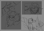 anthro canid canine canis domestic_dog duo greyscale humanoid male mammal monochrome puppy_meats sketch wally_darling welcome_home