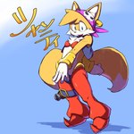 anthro bandanna clothed clothing cosplay crossdressing crossover crossover_cosplay crossplay ear_piercing ear_ring jimnydaisuki kerchief looking_at_viewer male miles_prower piercing ring_piercing sega shantae shantae:_and_the_pirate's_curse shantae_(series) solo sonic_the_hedgehog_(series) wayforward