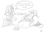 anthro cream_the_rabbit daughter_(lore) duo emperornortonii english_text female hi_res lagomorph leporid mammal monochrome mother_(lore) mother_and_child_(lore) mother_and_daughter_(lore) navel obese obese_female overweight overweight_anthro overweight_female parent_(lore) parent_and_child_(lore) parent_and_daughter_(lore) rabbit sega sonic_the_hedgehog_(series) stuffing tail text thick_tail vanilla_the_rabbit