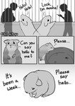 ambiguous_gender cage comic cricetid dialogue duo english_text feral greeting greyscale hamster human jenny_jinya loving_reaper male mammal monochrome rodent size_difference text