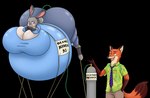 2016 absurd_res alpha_channel annoyed anthro artist_name belly belly_expansion big_belly big_breasts big_butt black_eyebrows black_nose blue_bottomwear blue_clothing blue_necktie blue_pants blue_shirt blue_topwear blush body_inflation bottomwear breast_expansion breasts brown_ears brown_tail_tip butt butt_expansion canid canine clothing colored copyright_symbol crossed_arms day-tripper-guy dialogue digital_drawing_(artwork) digital_media_(artwork) dipstick_tail disney duo english_text expansion eye_contact eyebrows female fox green_clothing green_eyes green_hose green_shirt green_topwear grey_body grey_ears grey_eyebrows grey_tail held_by_leg helium_inflation helium_tank hi_res hose hose_in_butt hose_inflation huge_belly huge_breasts huge_butt hyper hyper_belly hyper_breasts hyper_butt hyper_inflation inflation judy_hopps lagomorph leporid looking_at_another male mammal markings necktie nick_wilde open_mouth open_smile orange_body orange_tail pants pattern_necktie pink_inner_ear pink_nose pink_tongue purple_eyes rabbit scut_tail shaded shirt short_tail simple_background smile string symbol tail tail_markings talking_to_another tan_bottomwear tan_clothing tan_inner_ear tan_pants taped_mouth text tight_clothing tongue topwear transparent_background zootopia