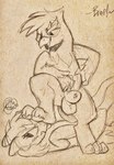 2018 ambiguous_gender animal_genitalia annoyed avian balls beak blush blush_lines braeburned crossgender digitigrade dominant dominant_male duo equid equine eyelashes feathers feet female_(lore) feral foot_on_face friendship_is_magic frown ftm_crossgender fully_sheathed fur genitals gilda_(mlp) graphite_(artwork) gryphon hand_on_hip hand_on_own_hip hasbro head_tuft hi_res hindpaw hooves horse lying male male/ambiguous mammal monochrome my_little_pony mythological_avian mythological_creature mythology narrowed_eyes nude on_back on_hind_legs open_beak open_mouth pawpads paws pony rainbow_dash_(mlp) semi-anthro sepia sheath sketch smug stepping_on_another stepping_on_face submissive submissive_ambiguous tail tongue tongue_out traditional_media_(artwork) tuft unguligrade