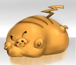 absurd_res belly breasts farodor generation_1_pokemon hi_res hyper inflatable inflation nintendo pikachu pokemon pokemon_(species) solo transformation