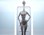 3d_(artwork) 5:4 alien black_eyes breasts digital_media_(artwork) drinkerofskies female genitals grey_body grey_skin hi_res humanoid jewelry kaminoan long_neck medium_breasts nude pussy slim soft_abs solo star_wars wristband