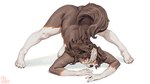 16:9 2021 4_fingers 4_toes absurd_res anthro aruurara ass_up australian_shepherd big_breasts black_body black_fur blep blush breasts brown_hair butt button_ears canid canine canis chloe_(aruurara) domestic_dog feet female female_anthro fingers floppy_ears fur hair herding_dog hi_res jack-o'_pose kemono looking_at_viewer mammal multicolored_body nude orange_eyes pastoral_dog pose sheepdog signature simple_background smile snout solo toes tongue tongue_out white_background white_body white_fur widescreen