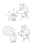 3:4 absurd_res ambiguous_gender angry anime_eyes anthro bodily_fluids byte_fantail_(character) canid canine canis clothing collar comic crying dialogue domestic_dog duo english_text fops_(h-fox) fox good_boy hi_res husky i'm_not_calling_you_"good_boy" mammal meme monochrome nordic_sled_dog side_view sillydraco simple_background smile sparkles speech_bubble spiked_collar spikes spitz tears text vein_bulge