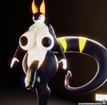 3d_(artwork) 3d_animation animated anthro areola balls big_areola big_breasts big_penis black_nipples black_penis breasts digital_media_(artwork) endless_(artist) foreskin generation_5_pokemon genitals gynomorph hayleigh_rhass huge_breasts huge_filesize humanoid_genitalia humanoid_penis hybrid intersex long_playtime loop nintendo nipples penis pokemon pokemon_(species) serperior solo sound tail text url walking watermark webm