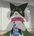 Rating: s
ID: 5098564
Date: 2024-10-06 20:06:00 -0400
Status: active
Score: 395
ambiguous_gender animated anthro biped blinking cosmic_background detailed_background flesh_fang flower front_view fur generation_9_pokemon green_body green_fur holding_scarf math meowscarada multicolored_body nintendo olyester open_mouth paws pink_body pink_nose plant pokemon pokemon_(species) red_eyes short_playtime solo post #5098564