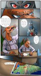 anthro blue_body blue_fur canid canine comic dialogue english_text fur generation_4_pokemon hi_res lucario male mammal nintendo nude pokemon pokemon_(species) red_eyes sethmetparriere simple_background tail text wings