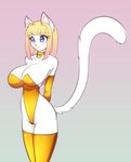 Rating: q
ID: 5550875
Date: 2025-05-05 14:21:55 -0400
Status: active
Score: 8
anthro armwear big_breasts blush breasts clothing collar domestic_cat elbow_gloves english_text eyebrow_through_hair eyebrows felid feline felis female gloves gradient_background hair handwear heart_tag hi_res legwear leotard mammal scorpdk simple_background solo text thigh_highs translucent translucent_hair post #5550875