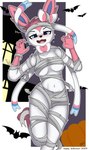 absurd_res anthro breasts eeveelution female generation_6_pokemon halloween hi_res holidays medium_breasts mummy nintendo pinup pokemon pokemon_(species) pose solo sylveon thelasthope undead under_boob