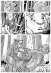 abs anal anal_penetration anthro balls bear bear_dad_(furronika) bent_over biceps canid canine canis caught_in_the_act clothing comic dobermann dog_dad_(furronika) domestic_dog duo emanata english_text erection eyes_closed felid female forest from_behind_position furronika genitals hi_res lifeguard lion male male/male mammal muscular muscular_anthro muscular_male nude nude_anthro nude_male outside pantherine pecs penetration penile penile_penetration penis penis_in_ass pinscher plant scut_tail sex shirt short_tail size_difference standing standing_sex surprised_expression t-shirt tail text thick_thighs topwear tree triceps vein whistle_(object)