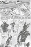 2000s_(media) anthro anubian_jackal anubis_dark_desire apep_(caribou) breasts canid canine canis caribou_(artist) cloak clothed clothing comic dialogue duamutef duo egyptian english_text female feral fur greyscale jackal kevin_richardson khaybat male male/female mammal monochrome nipples reptile scalie snake tail text topless traditional_media_(artwork)