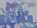 Rating: s
ID: 5086268
Date: 2024-10-01 02:58:35 -0400
Status: active
Score: 62
2024 5_fingers anthro arm_around_shoulders bench bottomwear breasts chest_tuft cleavage clothed clothing conditional_dnp corndog cropped_hoodie dialogue digital_media_(artwork) domestic_cat duo eating eating_food english_text eyebrows eyelashes eyes_closed felid feline felis female female_anthro fingers food food_fetish fur hair holding_food holding_object humor jacket looking_at_viewer male male_anthro mammal midriff open_clothing open_jacket open_topwear pants penny_(anaugi) percy_(teckworks) pink_body pink_fur purple_hair shorts siamese sitting suggestive suggestive_food taco tail tail_around_waist teckworks text topwear torn_bottomwear torn_clothing torn_pants tuft white_hair post #5086268