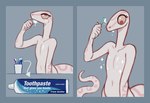 albino anthro biped brush brushing brushing_teeth colubrid corn_snake cornelia_(glacierclear) english_text eyelashes featureless_chest female had_my_way lampropeltini looking_down navel nude pink_body rat_snake reptile scalie snake solo tail text white_body