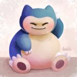 1:1 2017 ambiguous_gender digital_media_(artwork) digital_painting_(artwork) generation_1_pokemon mammal nintendo pokemon pokemon_(species) snorlax solo tsaoshin