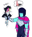 Rating: e
ID: 5654155
Date: 2025-06-19 18:53:00 -0400
Status: active
Score: 9
anthro armor biped black_hair blue_body bodily_fluids clothed clothing darkner deltarune dialogue duo eyewear fingers glasses hair hi_res human kris_(deltarune) larger_human male mammal mawile123 penetrable_sex_toy question_mark red_cheeks sex_toy size_difference spamton_g._spamton sweat teeth text undertale_(series) white_body post #5654155