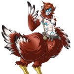 1:1 2023 abs adjatha avian avian_taur bird bird_taur black_highlights blue_lipstick blue_markings blush bodily_fluids bodypaint breasts brown_body brown_feathers brown_hair feathered_arms feathers female flask hair hi_res highlights_(coloring) lipstick looking_away makeup markings multicolored_body multicolored_feathers muscular muscular_female neck_tuft nipples non-mammal_nipples nude pink_nipples shalinae simple_background small_breasts solo standing story story_in_description sweat taur trials_in_tainted_space tuft white_background white_body white_feathers winged_arms wings yellow_eyes