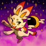 1:1 2023 ambiguous_gender anthro biped brown_eyes chinese_zodiac digital_media_(artwork) flavia-elric fluffy fluffy_tail fur generation_8_pokemon hi_res moon new_year_2023 nintendo open_mouth open_smile paws pink_nose pokemon pokemon_(species) pose scorbunny smile solo star tail teeth tongue white_body white_sclera year_of_the_rabbit