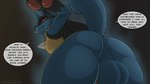 16:9 2022 4k absurd_res alpha_pokemon anthro anus balls bedroom_eyes big_balls big_butt blue_balls blue_perineum butt chest_spike dialogue digital_media_(artwork) english_text eyebrows generation_4_pokemon genitals hi_res huge_butt kuroodod looking_at_viewer looking_back looking_back_at_viewer lucario male narrowed_eyes nintendo pawpads perineum pink_pawpads pokemon pokemon_(species) pokemon_legends_arceus pupils reaching_towards_viewer red_eyes seductive slit_pupils solo speech_bubble spikes spikes_(anatomy) text thick_thighs url wide_hips widescreen