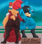 Rating: q
ID: 5564370
Date: 2025-05-11 10:35:48 -0400
Status: active
Score: 135
absurd_res aeroartz anthro anthro_on_anthro ass_to_ass big_breasts big_butt biped blue_body blue_fur box breasts butt butt_grab container crossed_arms delphox duo eyelashes female female/female fur generation_4_pokemon generation_6_pokemon hand_on_butt hi_res huge_breasts huge_butt larger_female looking_back lucario nintendo pokemon pokemon_(species) pokemorph pupils red_eyes size_difference smaller_female smile tail tail_aside text thick_thighs wide_hips yellow_body yellow_fur post #5564370