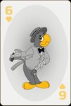 anthro avian balls barefoot beak bird black_tie_(suit) bottomless bow_tie card card_template circumcised clothed clothing digital_media_(artwork) disney feathers feet flaccid genitals half-closed_eyes hat headgear headwear heart_symbol hearts_(suit) hi_res humanoid_genitalia humanoid_penis jose_carioca looking_at_viewer male narrowed_eyes neenya non-mammal_balls parrot penis playing_card playing_card_template restricted_palette shirt simple_background six_of_hearts smile solo standing suit the_three_caballeros topwear