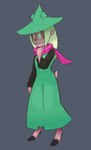 anthro blonde_hair buckteeth cosplay deer deltarune female green_eyes hair hi_res hitsuji holding_scarf looking_at_viewer mammal noelle_holiday ralsei red_nose scarf solo teeth undertale_(series)