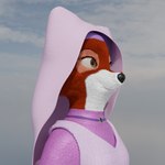 1:1 3d_(artwork) anthro blender_(artwork) brown_eyes canid canine clothed clothing digital_media_(artwork) disney doublestuffed dress english_text eyelashes female fox fur headgear hi_res maid_marian mammal red_body red_fox red_fur robin_hood_(disney) solo text true_fox